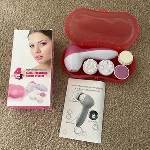 My Beauty Secrets USA, FACIAL CLEANSING Pink and White BRUSH SYSTEM NEW IN BOX!